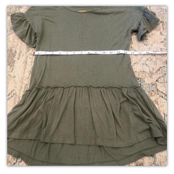 Harper Canyon Girls Size M Green Short Ruffle Sleeve Top - Picture 4 of 5